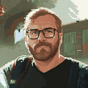Retrato pixelado de Raphael Freire da Silva